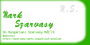 mark szarvasy business card